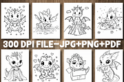 Cute Baby Dragon Coloring Pages, a Decorative Illustration by Design Station (Thumbnail 2 of 3)