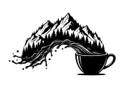 Mountain Coffee Cup Bundle, an Object Illustration by yasushie (Thumbnail 7 of 31)