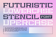 Bularie Futuristic Stencil, a Sans Serif Font by 24Design Studios (Thumbnail 2 of 6)