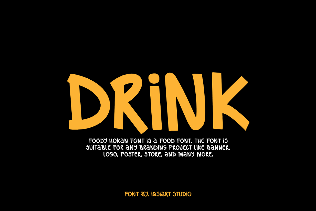 Foody Hokan - Food Font, a Handwritten Font by Iqsiart Studio (Photo 2 of 7)