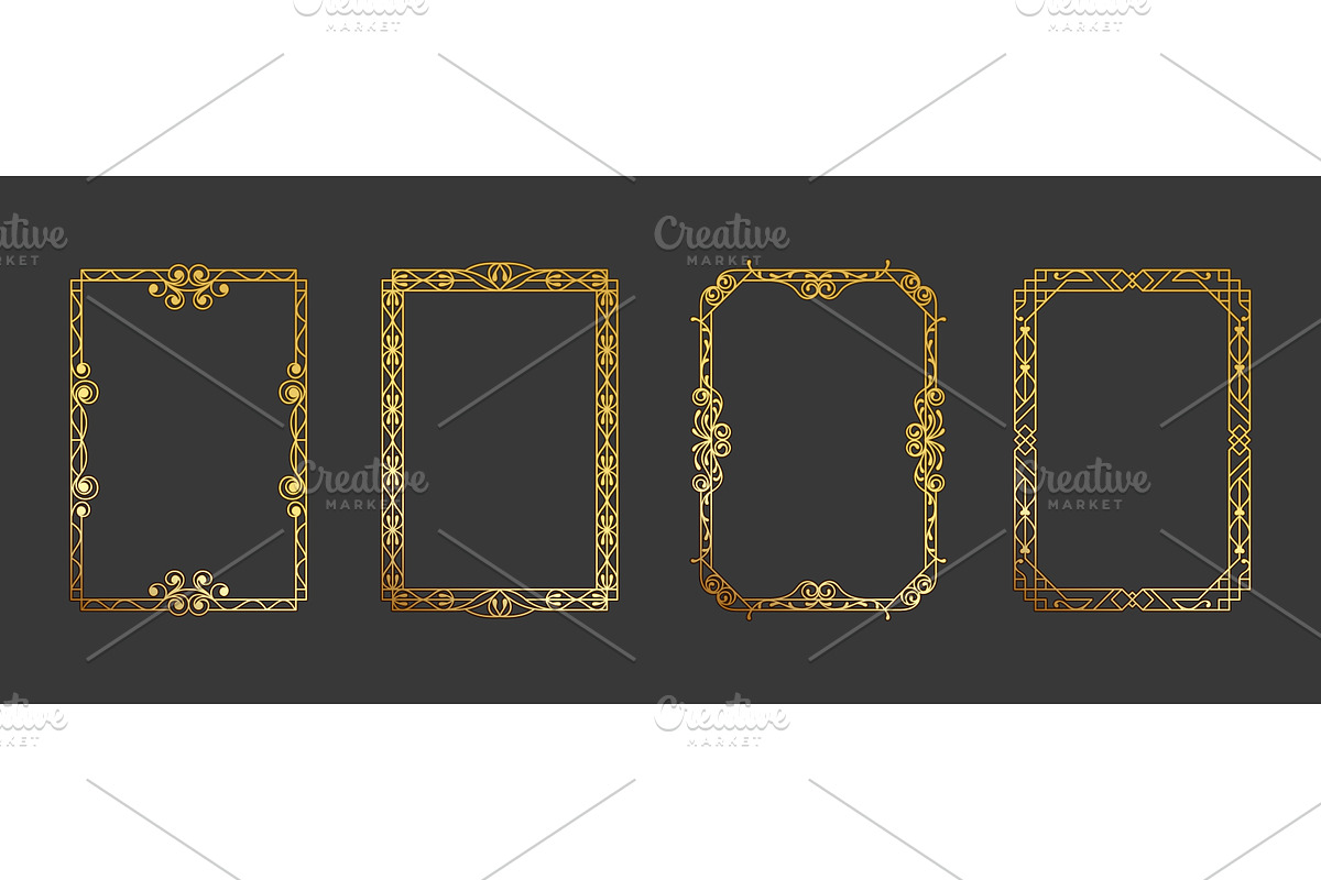 Golden engraved frame set a4, a Decorative Illustration by andrii-pozdniakov (Photo 1 of 2)