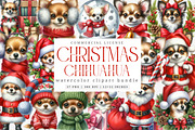 Watercolor Christmas Chihuahua Png, an Illustration by SinaCreation (Thumbnail 1 of 7)