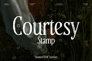 CS Courtesy Stamp, a Serif Font by Craft Supply Co. (Thumbnail 1 of 8)