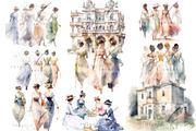 Regency Vintage Clipart Set, a Person Illustration by Twigs and Twine (Thumbnail 4 of 7)
