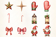 Retro Christmas Clipar, an Illustration by CrexoraLab (Thumbnail 2 of 5)