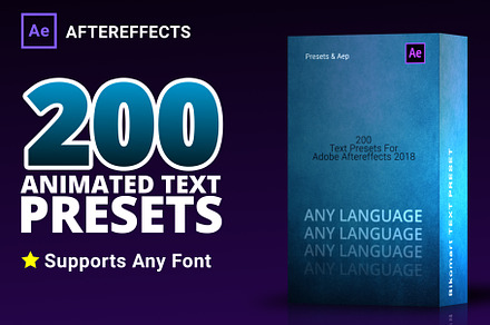 200 Text Presets for After effects