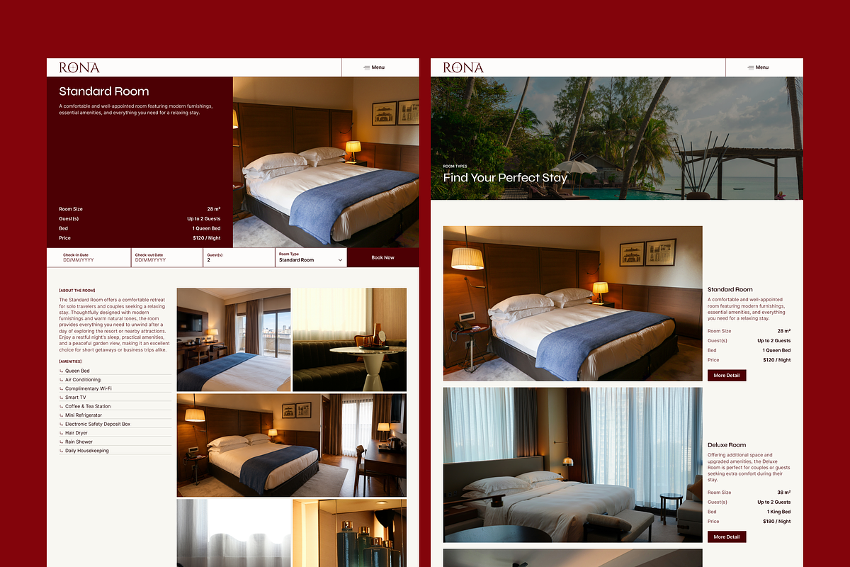 Hotel & Resort Figma Template, an UI Kit Template by Rozepaars Design (Photo 3 of 7)