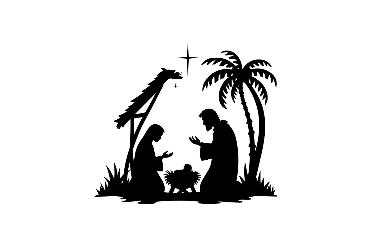 Christmas Nativity & Forest vector, an Object Graphic by yasushie (Photo 5 of 7)