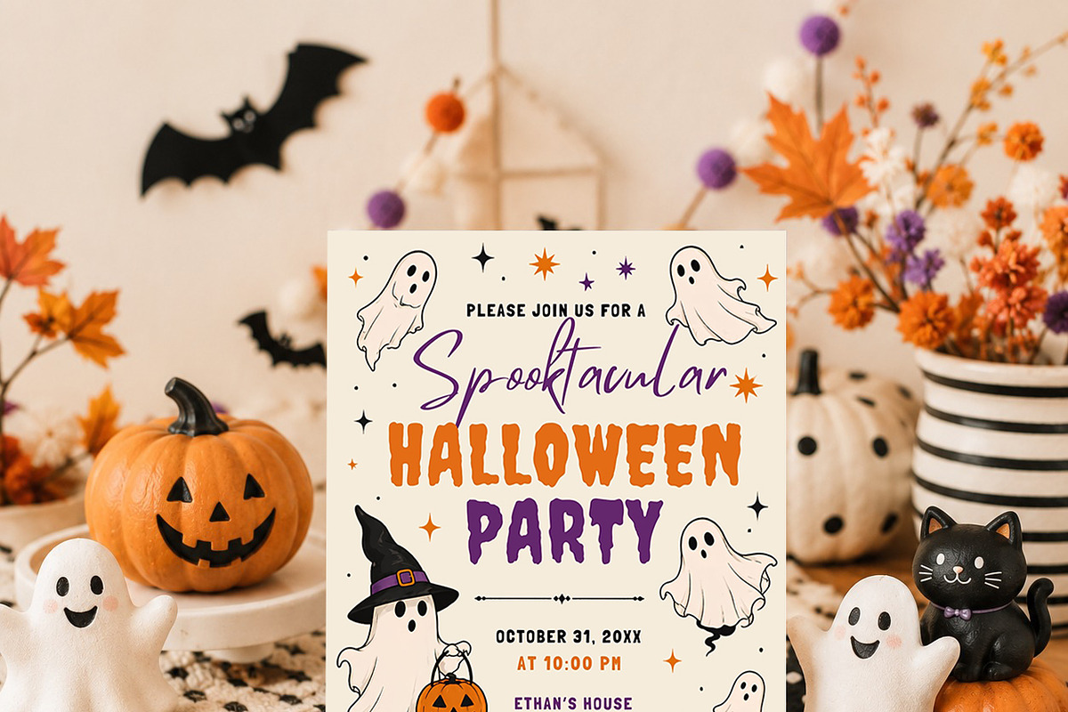 Cute Spooky Halloween Invitation, an Invitation Template by Arslan (Photo 4 of 5)