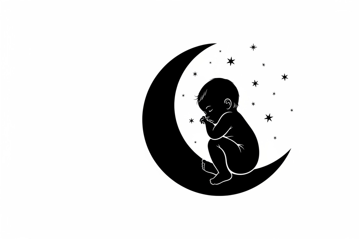 Adorable sleeping moon baby decor, an Illustration by Amazin_art (Photo 24 of 25)