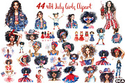 4TH July Girls Clipart, an Illustration by DreamCafeArt (Thumbnail 1 of 7)
