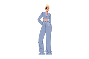 Stylish woman posing in trendy, an Object Illustration by pikepicture
