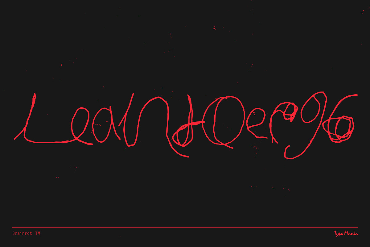 Brainrot TM – Raw Scribble, a Handwritten Font by Type Mania (Photo 7 of 10)