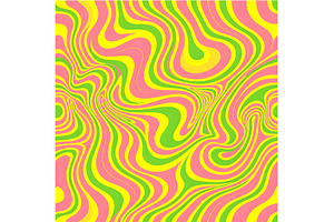 Vintage Pink Lime and Yellow Swirl S, a Pattern Graphic by Sharon Schwalbe