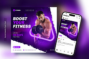 Gym social media flyer post template, a Design Template by zahidhossainalif (Thumbnail 1 of 2)