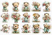 Whimsical Spring Teddy Bear Clipart, an Illustration by Craft Nest (Thumbnail 5 of 11)
