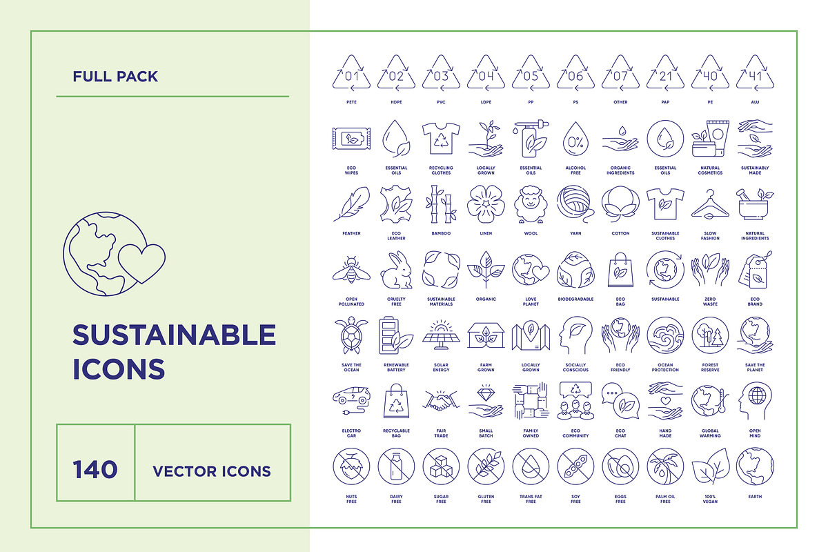 Sustainable Packaging Line Icon Set, an Outline Icon by iStar Design (Photo 3 of 7)
