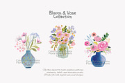watercolor floral vase clipart set, a Decorative Illustration by Patishop Art (Thumbnail 5 of 7)