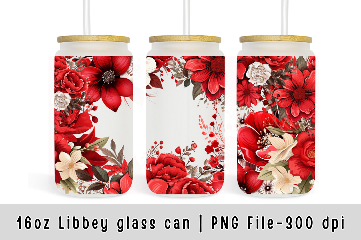 16 oz Libbey Glass Can Flowers, a Graphic by SindyPrintDesign (Photo 6 of 9)
