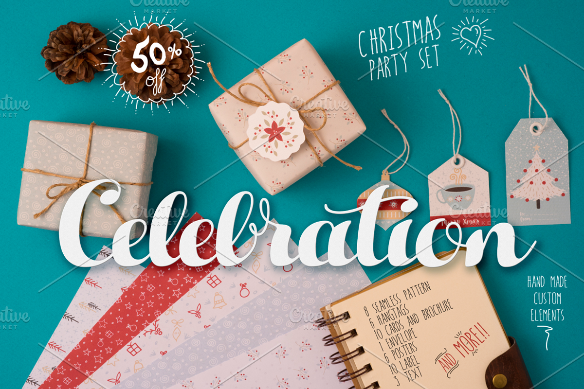 Christmas hand made celebration PACK, a Card Template by Cienpies Design (Photo 1 of 8)
