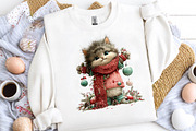 Whimsical Christmas Kitty Clipart, a Seasonal Illustration by CreationArt (Thumbnail 2 of 5)