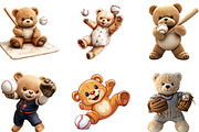 Teddy Bear Playing Baseball Clipart, an Illustration by Designking (Thumbnail 4 of 5)
