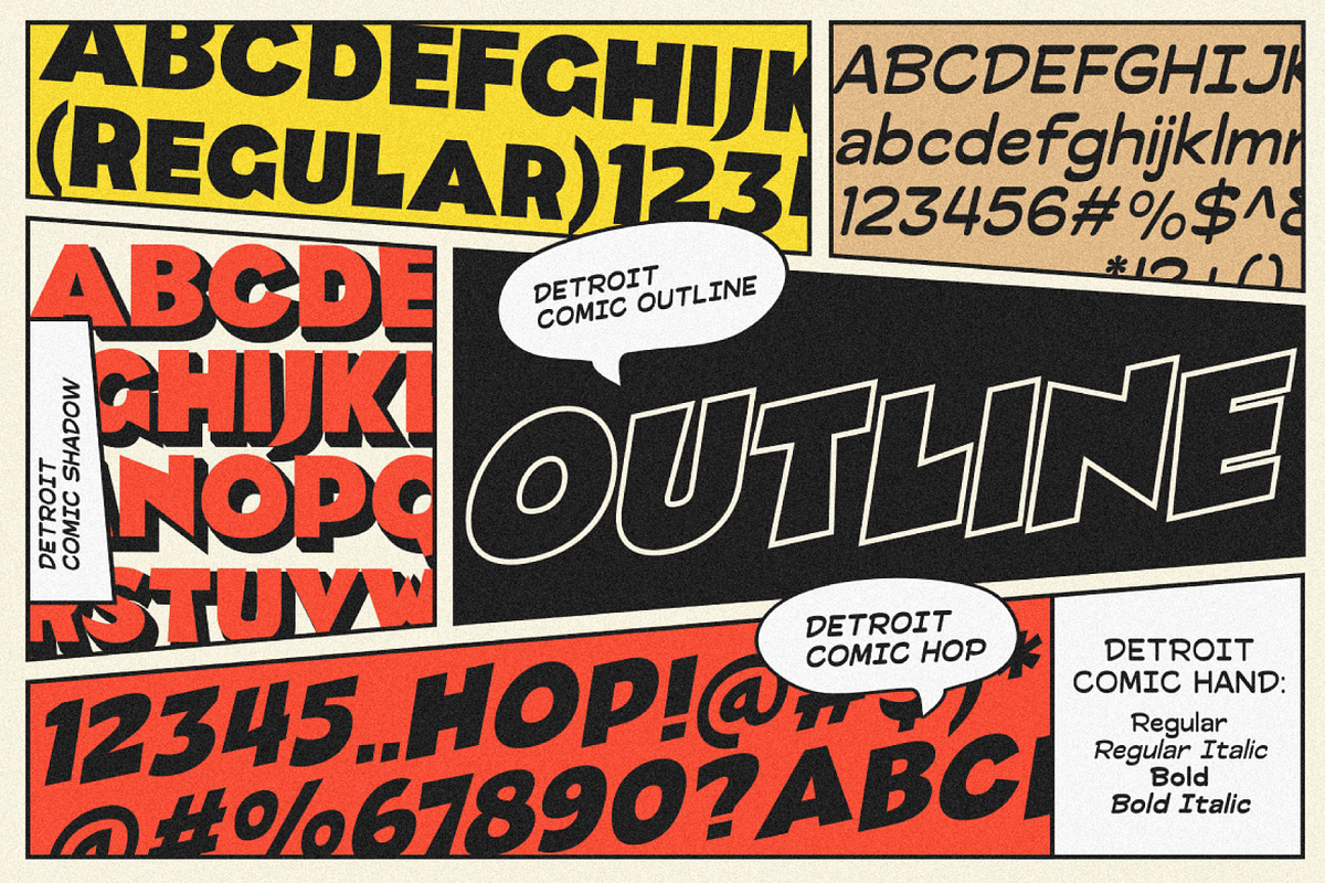 Detroit Comic – Comic Font Pair, a Sans Serif Font by Prioritype Co (Photo 9 of 12)