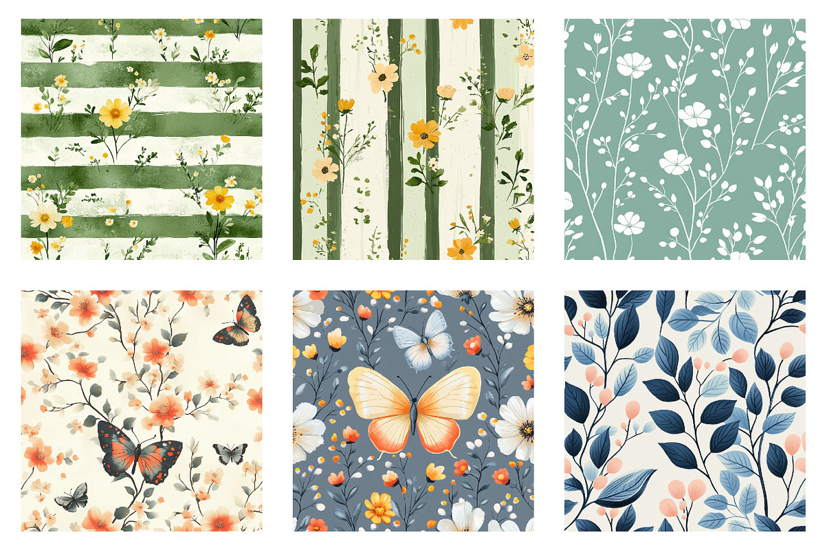 Floral Garden - Patterns & Posters, an Illustration by Dream Creation (Photo 2 of 7)
