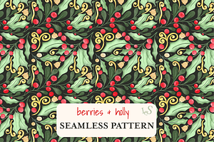 Holly, Berries & Bells Pattern