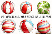 Whimsical Summer Beach Ball Clipart, an Illustration by OK Design (Thumbnail 2 of 6)