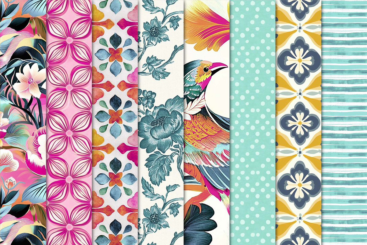 Eclectic Artistic Digital Paper Set, a Pattern Graphic by Maishop (Photo 2 of 3)