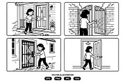 Women activity of opening the door, a Person Illustration by Vectorlina (Thumbnail 2 of 3)