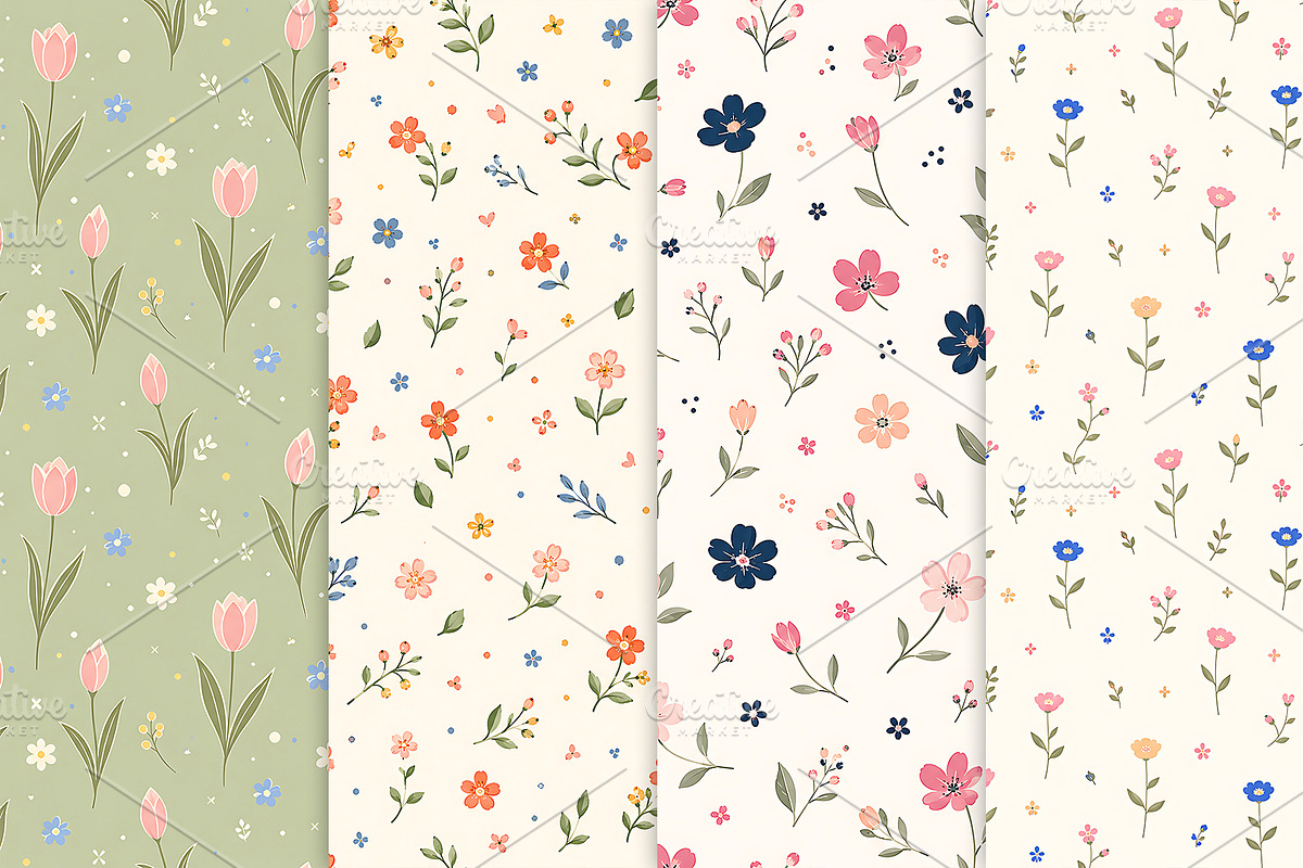Delicate Ditsy Floral Patterns, a Pattern Graphic by Artonix (Photo 4 of 5)