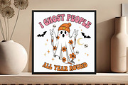 Retro Halloween Ghost PNG Sublimatio, an Illustration by DreamCafeArt (Thumbnail 5 of 7)