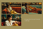 Vintage Bar Moody Portraits, a Person Illustration by StockVerse Creative (Thumbnail 1 of 4)