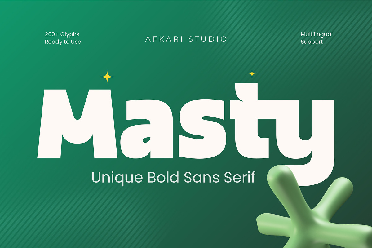 Masty - Unique Bold Sans Serif Font, a Sans Serif Font by Afkari Studio (Photo 1 of 14)