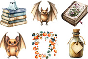 Watercolor Neutral Halloween Clipart, an Illustration by Designking (Thumbnail 2 of 4)