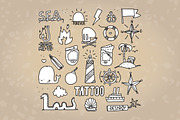 Old school tattoo objects + font, an Object Graphic by Dmitriylo (Thumbnail 3 of 4)