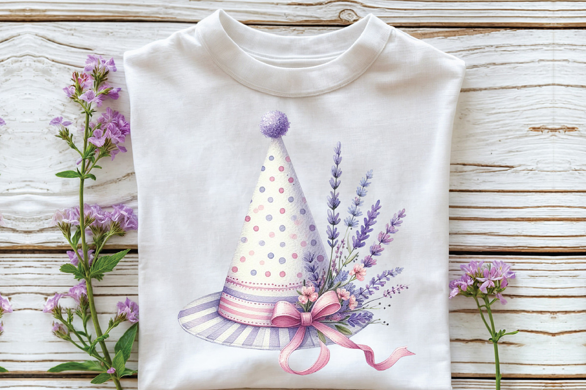 Lavender Floral Birthday Clipart, an Illustration by CraftArtStudio (Photo 3 of 5)