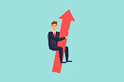 Businessman and arrow, a Finance Illustration by Podis (Thumbnail 1 of 7)