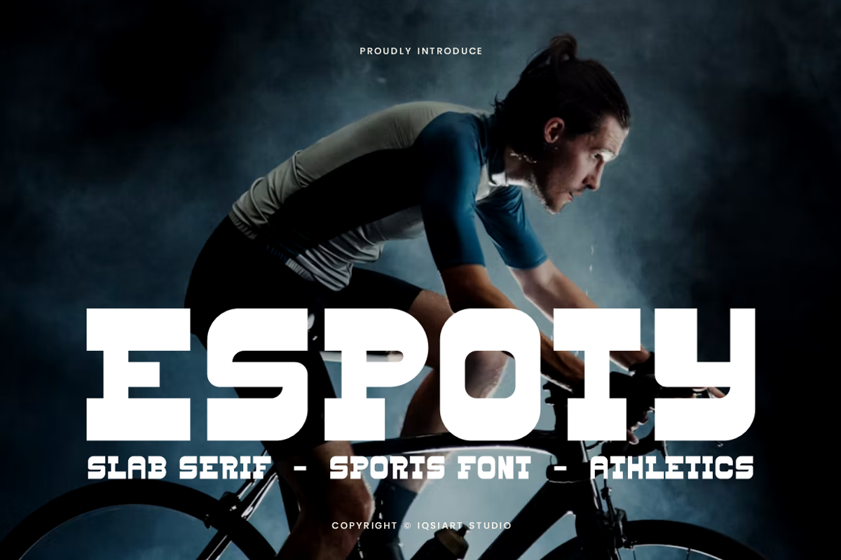 Espoty - Sports Slab Serif Font, a Slab Serif Font by Iqsiart Studio (Photo 1 of 8)