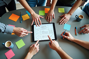 Team Brainstorming on Digital Tablet, a Business Photo by Artonix