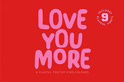 Playful Font - Love You More, a Handwritten Font by pixelcolours (Thumbnail 1 of 15)