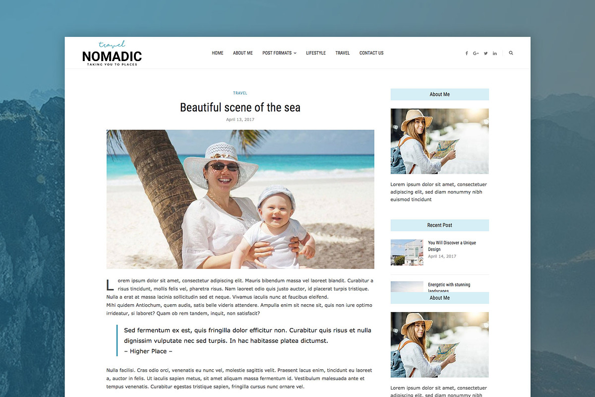 Nomadic - Travel Blog Theme, a WordPress Template by EasyBlog Themes (Photo 4 of 4)