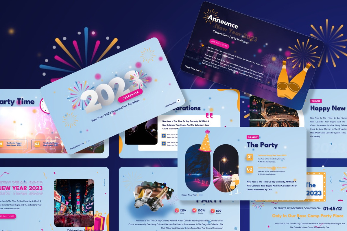 Celebrate - New Year 2023 Powerpoint, a Presentation Template by Dhabee (Photo 2 of 8)