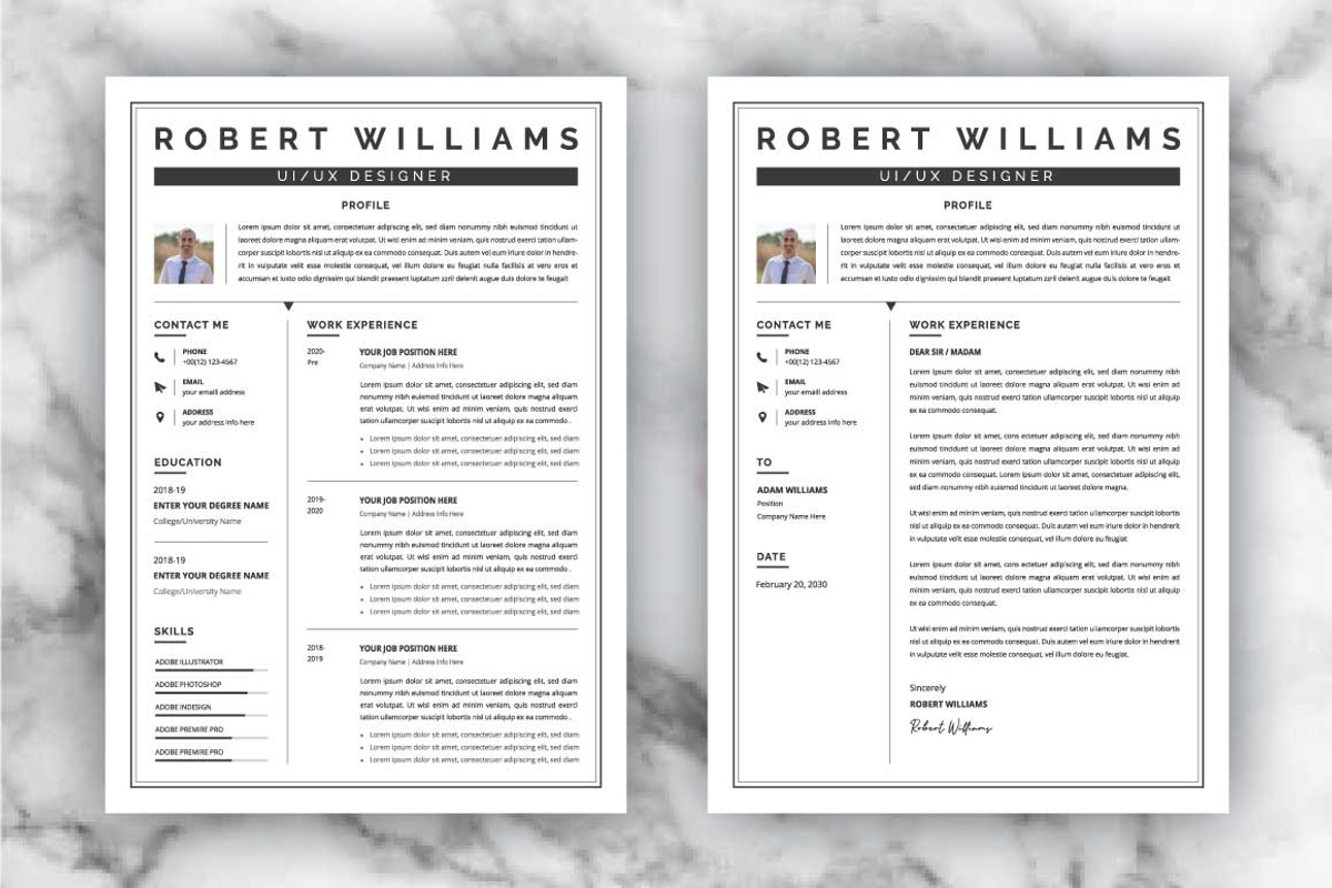Clean Resume / CV Design Template, a Resume Template by Pixel Pro (Photo 3 of 3)