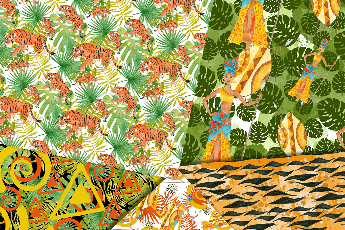 Wild africa patterns, a Pattern Graphic by DarinaDigital