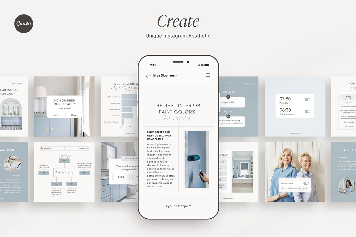 Real Estate Instagram Post Templates, a Social Media Template by LiliesandBerries (Photo 13 of 23)