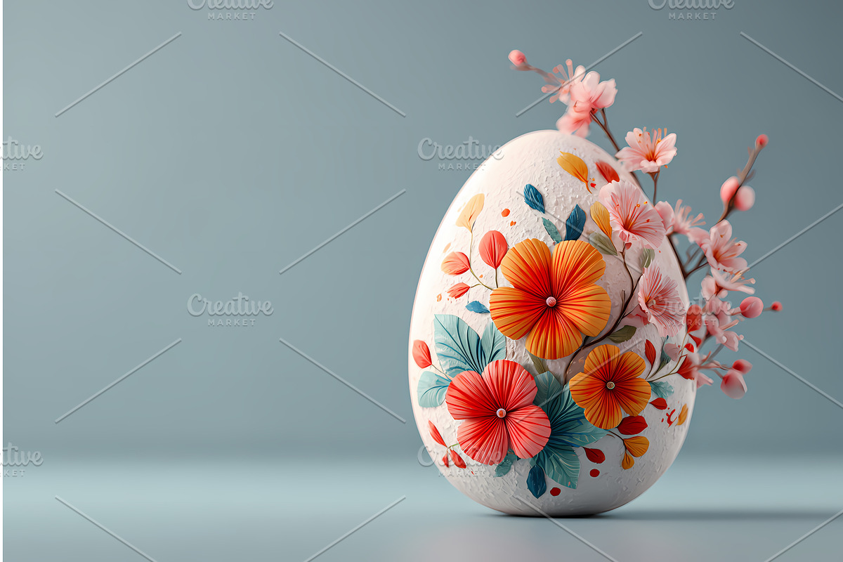 Easter Egg composition with spring, an Illustration by Lukas Jonaitis SHOP