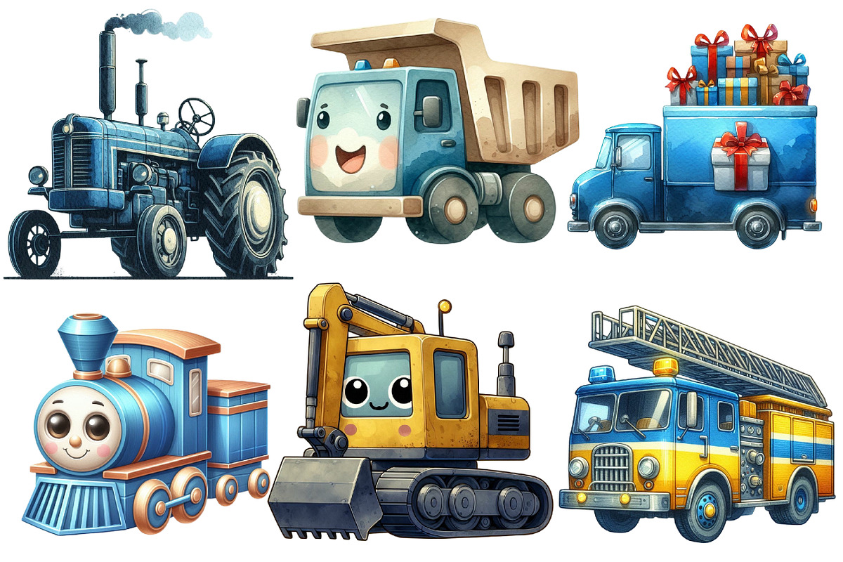 Watercolor Transportation Clipart, an Illustration by Designworld (Photo 3 of 6)